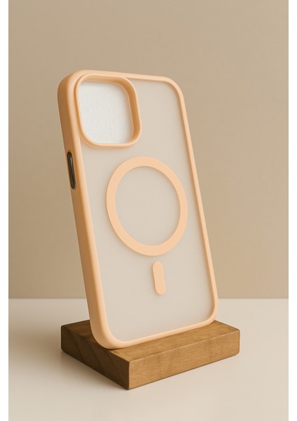 iPhone 14 Pro max Krem Kenarlı Mat Şeffaf Kılıf – Sade Zarafetin Gücü!