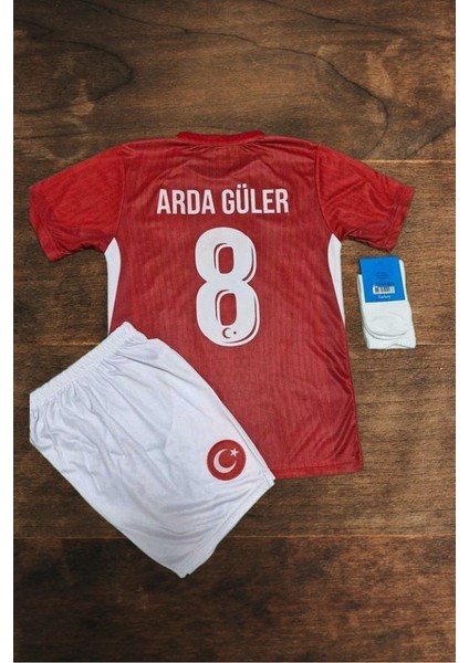 Türkiye Milli Takım Euro 2024 Arda Güler Kırmızı Çocuk Forması 3'lü Set Şort Çorap fırsatları