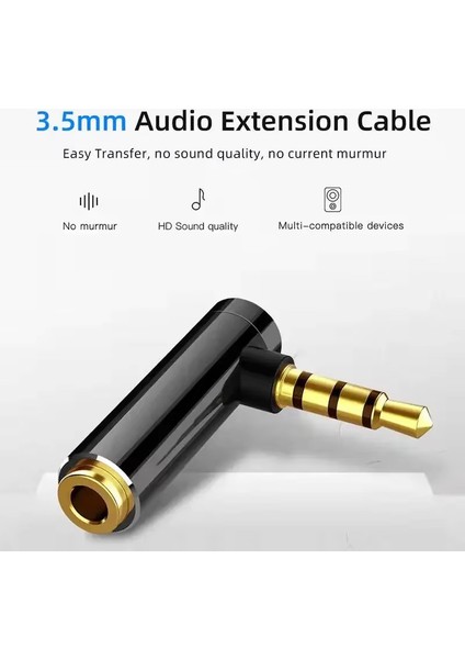 3 Adet 3.5mm 3 Kutup 90 Derece Sağ Açı Stereo Erkek Dişi Adaptör Dönüştürücü Kulaklık Ses Mikrofon fırsatları