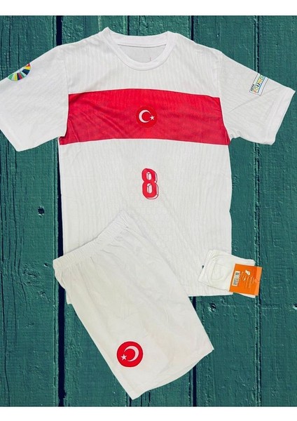 Türkiye Euro A.r.d.a-G.ü.l.e.r Çocuk 8 Numara 2024 Yeni Sezon Forması (Beyaz)