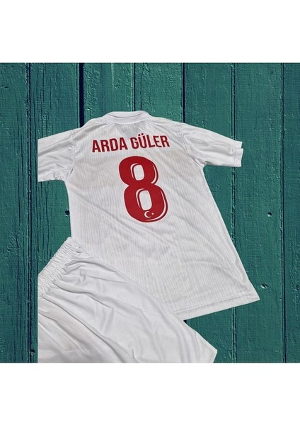 Türkiye Euro A.r.d.a-G.ü.l.e.r Çocuk 8 Numara 2024 Yeni Sezon Forması (Beyaz)