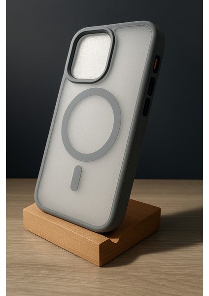 iPhone 14 Promax Gri Kenarlı Mat Şeffaf Kılıf – Net Şıklık, Keskin Koruma!