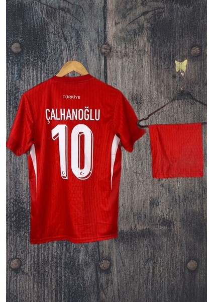 Türkiye Hakan Çalhanoğlu 2024 Kırmızı Çocuk Forması Forma Şort Çorap