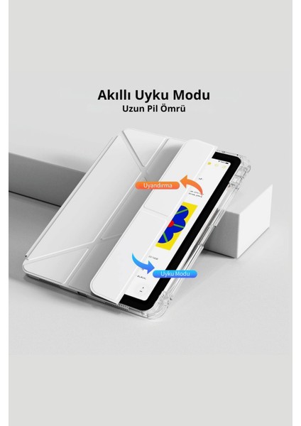 Galaxy Tab S10 Fe Plus Uyumlu 13.1 Inç Kalem Bölmeli Standlı Tri Folding Tablet Kılıfı modelleri