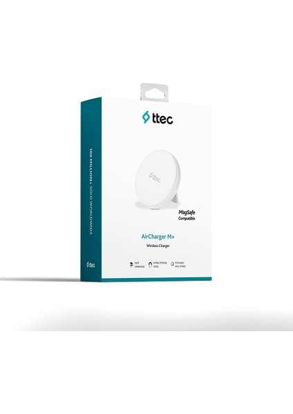 Aircharger M+ Magsafe Uyumlu Kablosuz Hızlı Şarj Aleti + Pd