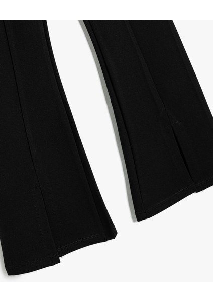 Yeni Sezon Ispanyol Paça Pantolon Viskon Karışımlı Fermuar Detaylı modelleri