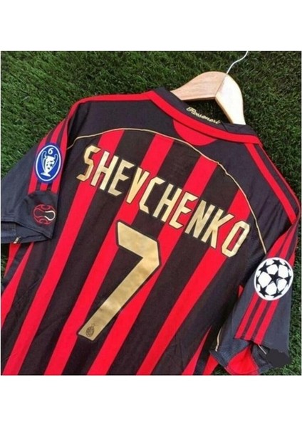 Milan Özel Tasarım Shevcenko 7 Retro Forma Kırmızı/siyah