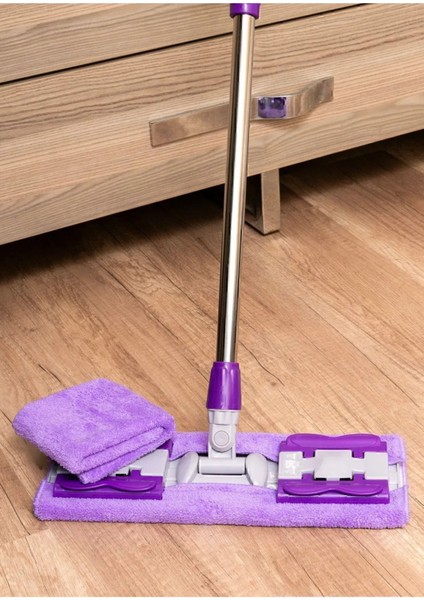 Yedek Bezli Mikrofiber Yer ve Duvar Temizleme Mop, 4 Mandallı, Cam ve Fayans Uyumlu fırsatları