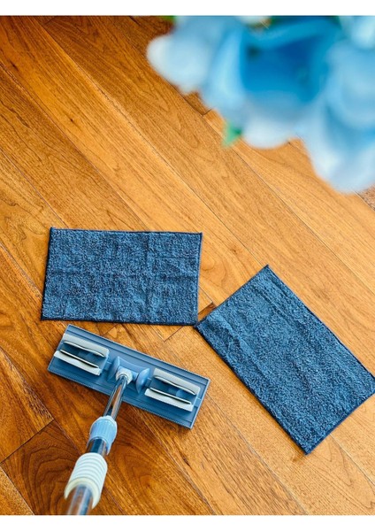Gri Mandallı Mikrofiber Paspas Ve Paspas Seti