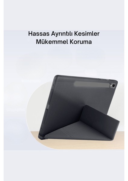 Galaxy Tab S10 Fe Plus Uyumlu 13.1 Inç Kalem Bölmeli Standlı Tri Folding Tablet Kılıfı modelleri