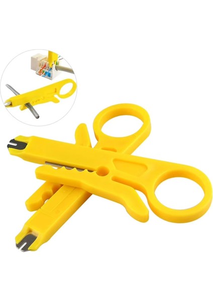 2 Adet Mini Kablo Soyma Aparatı Network Kablo Sıyırıcı Soyucu Tel Kesici Sıkma Pensesi Iki Adet