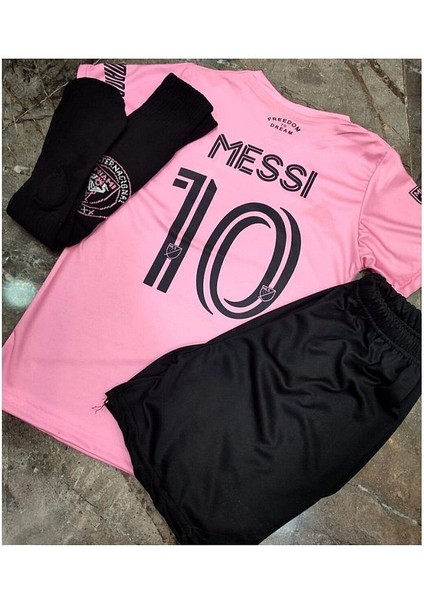 Lionel Messi Inter/miami Özel Tasarım Çocuk Pembe Forması (Şort Çorap Forma) modelleri