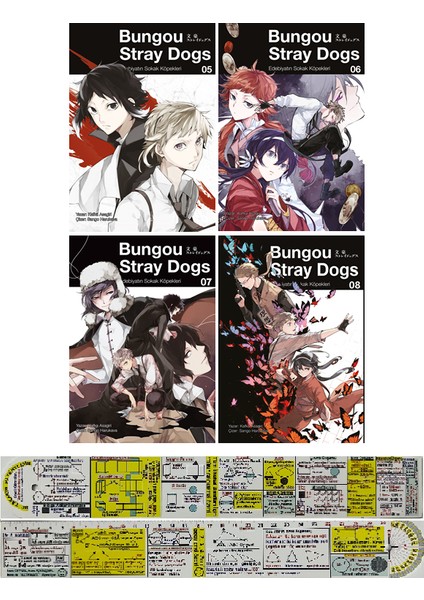 Bungou Stray Dogs 5-6-7-8. Ciltler Manga Seti + Mat. Öğreten Cetvel