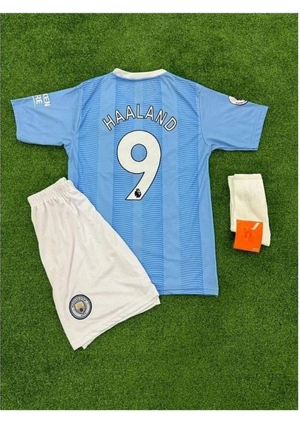 Manchestercity 2023/24 Yeni Sezon Erling Haaland Çocuk Forması (Forma Şort Çorap)