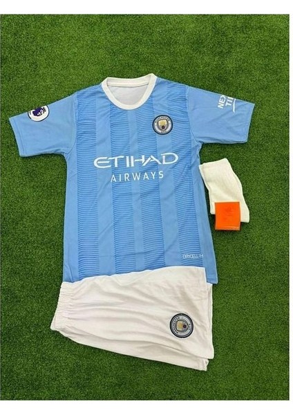 Manchestercity 2023/24 Yeni Sezon Erling Haaland Çocuk Forması (Forma Şort Çorap)