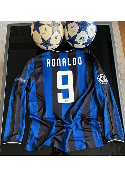 Fenomen Ronaldo 9 Retro Inter'/ac' Madrid Finali Uzun Kollu Forması