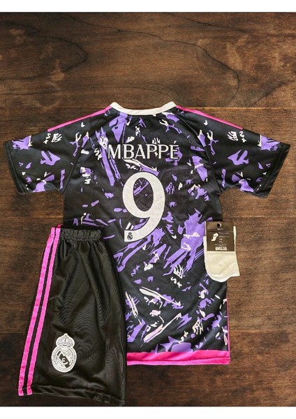 Yeni Sezon R./madrid Kylian Mbappe 9 Özel Konsept Çocuk Forması 3 Lü Set
