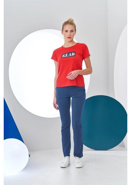 Kadın Glad Baskılı Kısa Kollu Spor Pijama Takım modelleri
