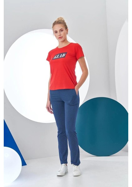 Kadın Glad Baskılı Kısa Kollu Spor Pijama Takım fırsatları