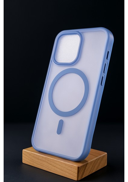 iPhone 15 Pro Mavi Kenarlı Mat Şeffaf Kılıf – Soğukkanlı Şıklık, Akıllı Koruma fiyatları