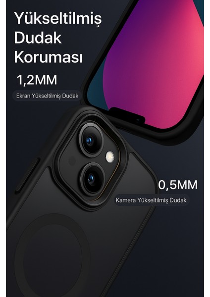 iPhone 15 Pro Mavi Kenarlı Mat Şeffaf Kılıf – Soğukkanlı Şıklık, Akıllı Koruma