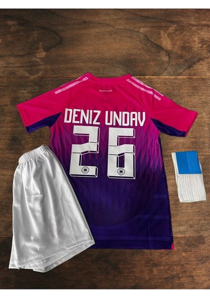 Almanya Deniz Undav 26 Euro 2024 Yeni Sezon Çocuk Deplasman Pembe Forması 3 Lü Set