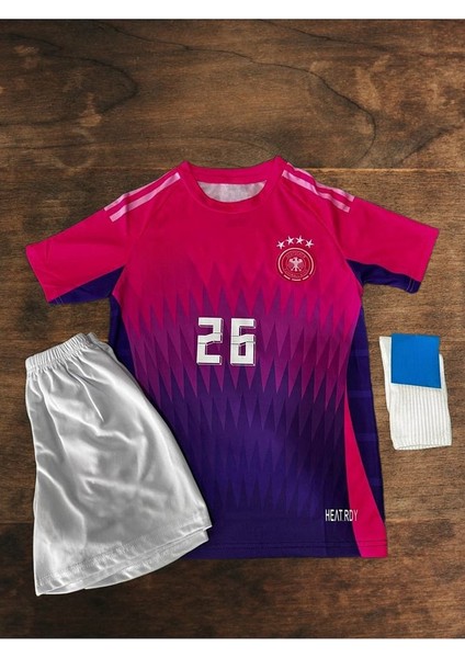Almanya Deniz Undav 26 Euro 2024 Yeni Sezon Çocuk Deplasman Pembe Forması 3 Lü Set