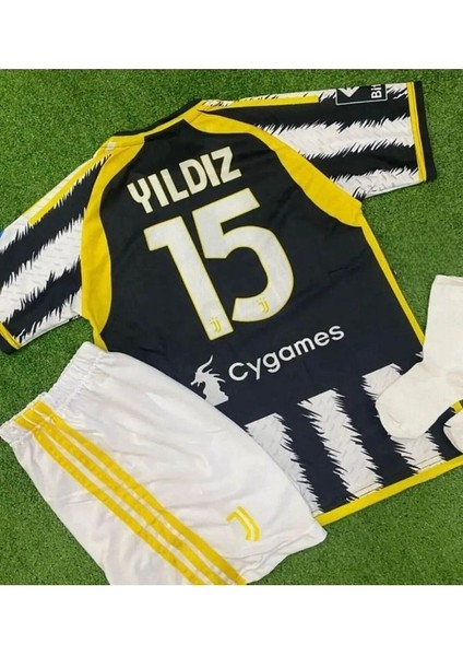 Juventûs//kênan Yıldız 23/24 Yeni Sezon Çocuk Futbol Forması 3'lü Seti Spor T-Shirt