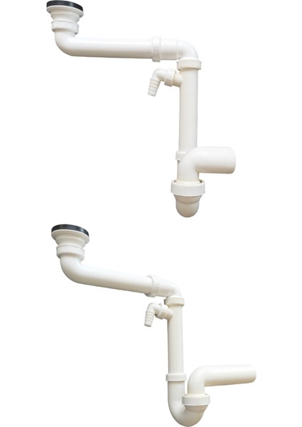 Yer Kazandıran Lavabo Sifonu ve Evye Sifonu, Delikli Süzgeçli, Lavabo Dolabında ve Çekmecesinde Evye Altında Duvara Bitişik Montajlı Koku Önleyici S Sistemi Çamaşır Bulaşık Makinesi Giderli