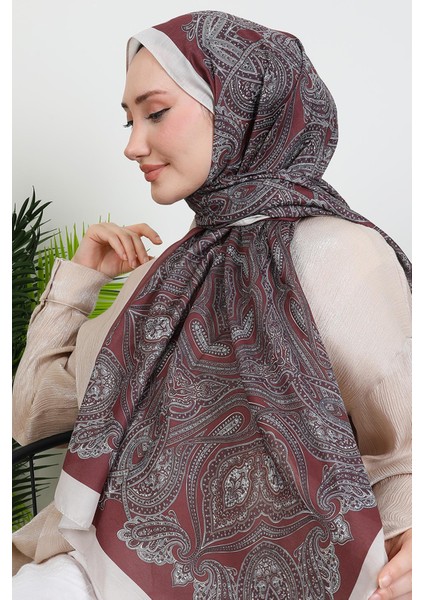 Desenli Dijital Şal Bordo fırsatları