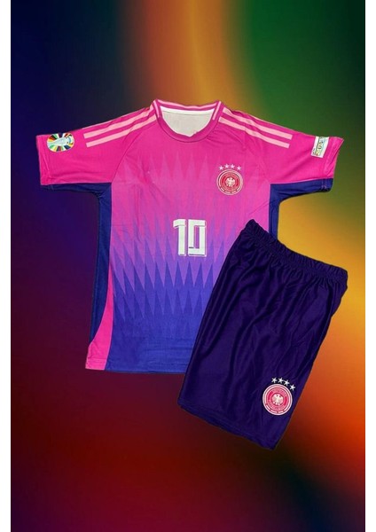 Almanya Jamal Musiala 10 Euro 2024 Yeni Sezon Çocuk Deplasman Pembe Forması 3 Lü Set fiyatları