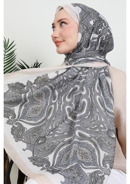 Desenli Dijital Şal Nude