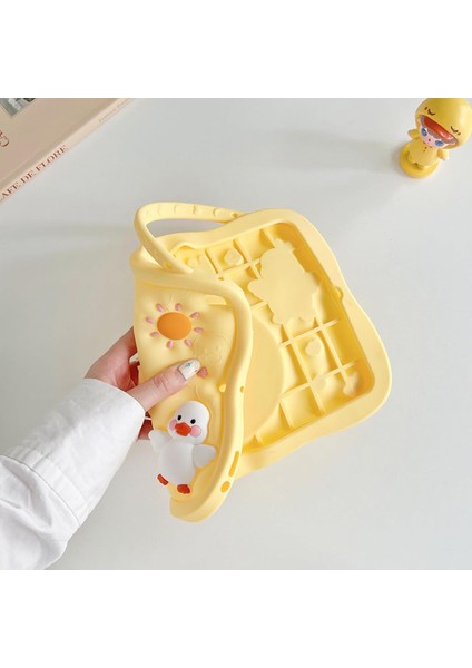 Huawei Matepad 11.5 Çocuklar Için Askılı 360 Derece Standlı Soft Silikon Happy Duck Kılıf