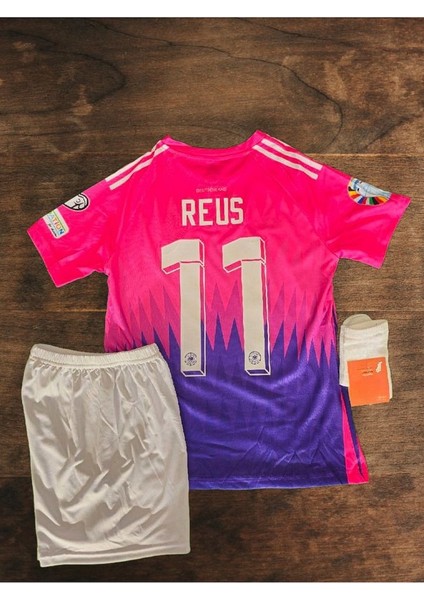 Almanya Marco Reus 11 Euro 2024 Yeni Sezon Çocuk Deplasman Pembe Forması 3 Lü Set