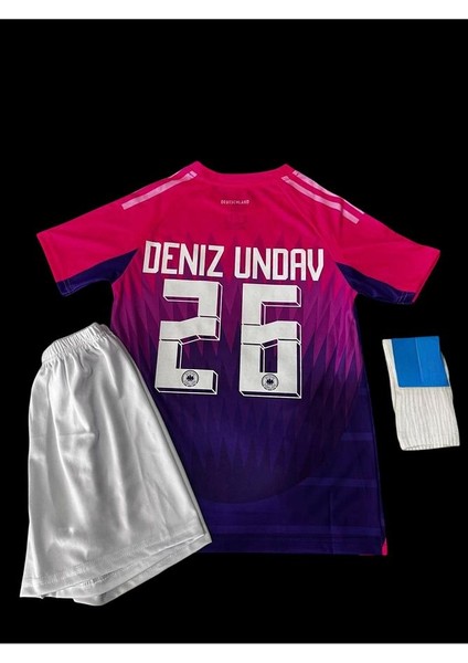 Almanya Euro 2024 Deniz Undav 26 Deplasman Çocuk Forması 3 Lü Set Spor T-Shirt