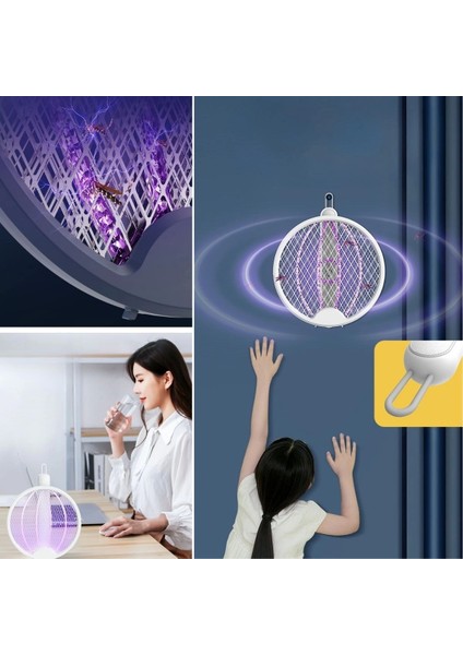 Asılabilen ve Masaüstü Olabilen 2W Sinek Öldürücü Mor Işıklı Raket fırsatları