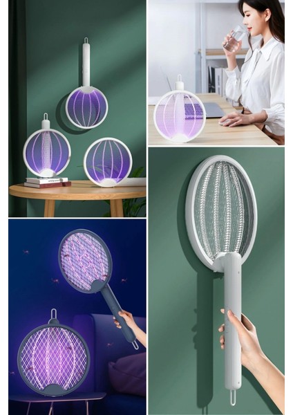 Asılabilen ve Masaüstü Olabilen 2W Sinek Öldürücü Mor Işıklı Raket indirimleri