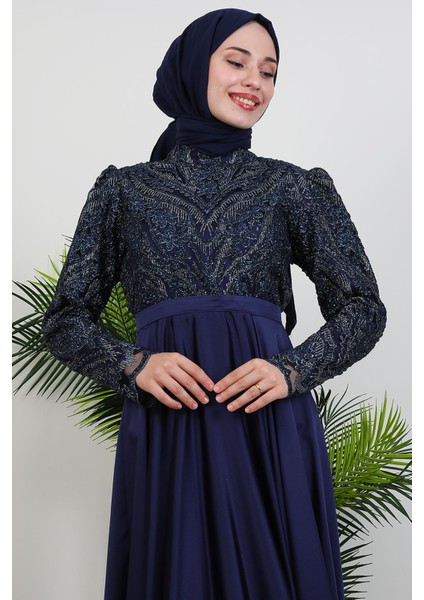 Velora Tesettür Abiye Lacivert indirimleri