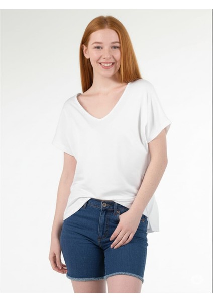 Kadın Salaş Kesim V Yaka Bluz fırsatları