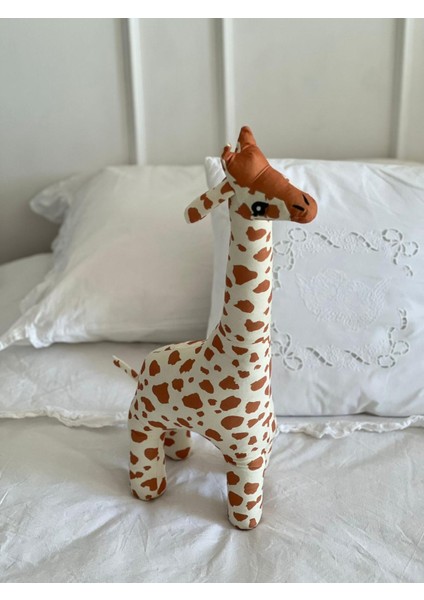 Çocuk Sevimli Zürafa Uyku&oyun Arkadaşı Peluş Yastık Turuncu 60 cm