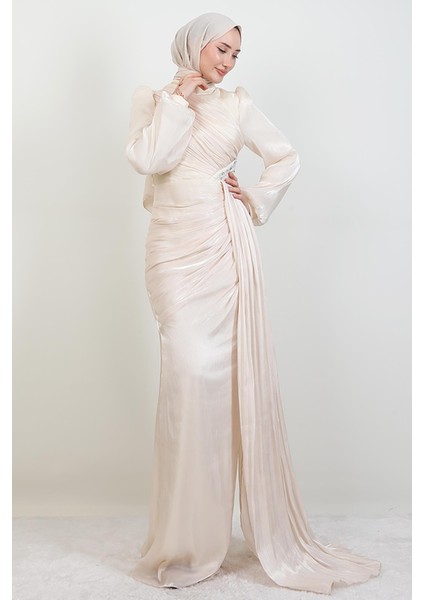 Lorea Taşlı Abiye Krem fırsatları