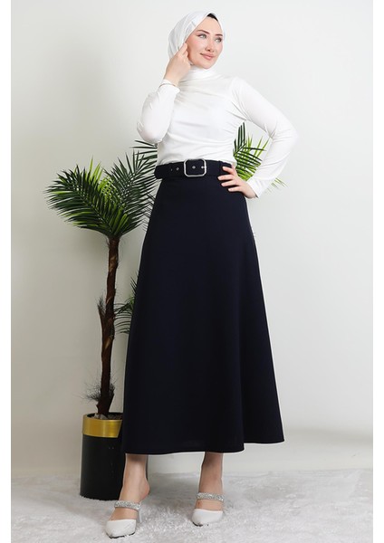 Kemerli Mevlana Etek Lacivert modelleri