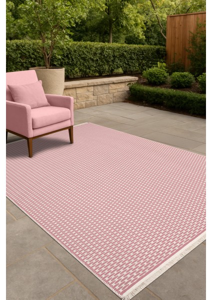 Katlanabilir,yıkanabilir,yüksek Kalite Pamuk Salon,oturma Odası,balkon Kilim Pembe