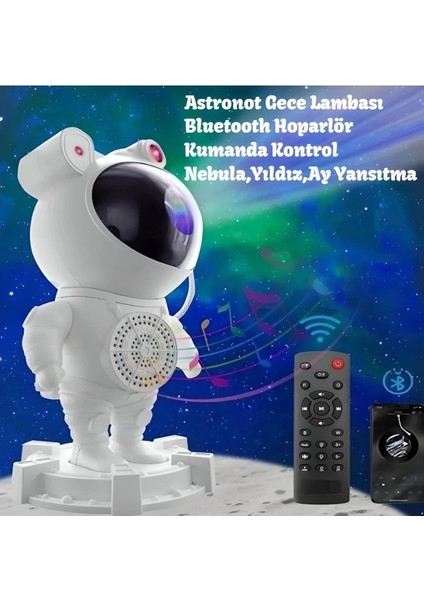 Alüminyum Taşınabilir Hoparlör Astronot Bluetooth Hoparlör - Projeksiyon, Gece Lambası, Rgb Led, Sd fırsatları