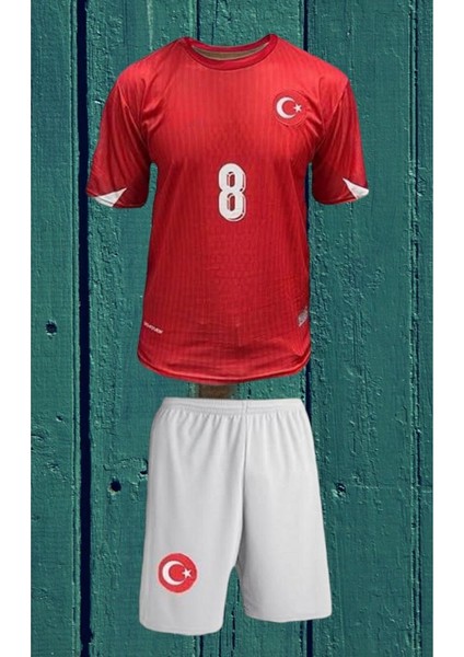 Euro 2024 A.r.d.a-G.ü.l.e.r 8 Numara Türkiye Milli Takım Çocuk Forması (Kırmızı) T-Shirt Krmz-1