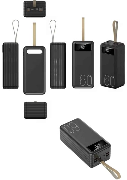 Powerbank Yüksek Kapasiteli 60.000 Mah Hızlı Şarj Şarj Özellikli Batarya fırsatları