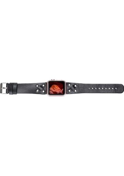 Apple Watch Uyumlu Deri Kordon Cross 42-44-45MM St Rst1 modelleri