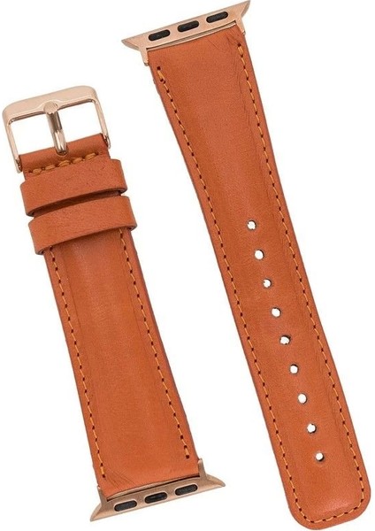 Apple Watch Uyumlu Deri Kordon 42-44-45MM F5 Taba modelleri
