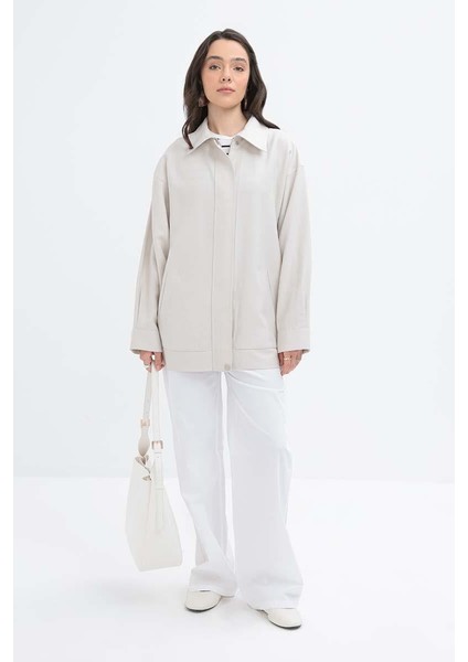 Taş-Etek Ucu Lastikli Fermuarlı Ceket modelleri