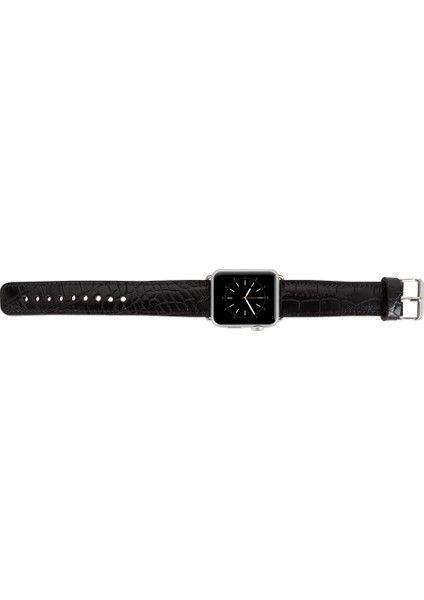 Apple Watch Uyumlu Deri Kordon 42-44-45MM Kroko Siyah fırsatları